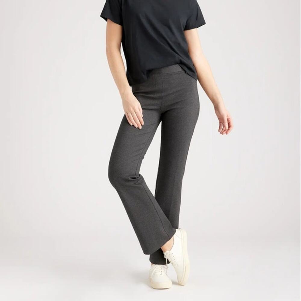 NEW Quince Charcoal Grey Ultra-Stretch Ponte Yoga Pant Bootcut Dress Pants XS